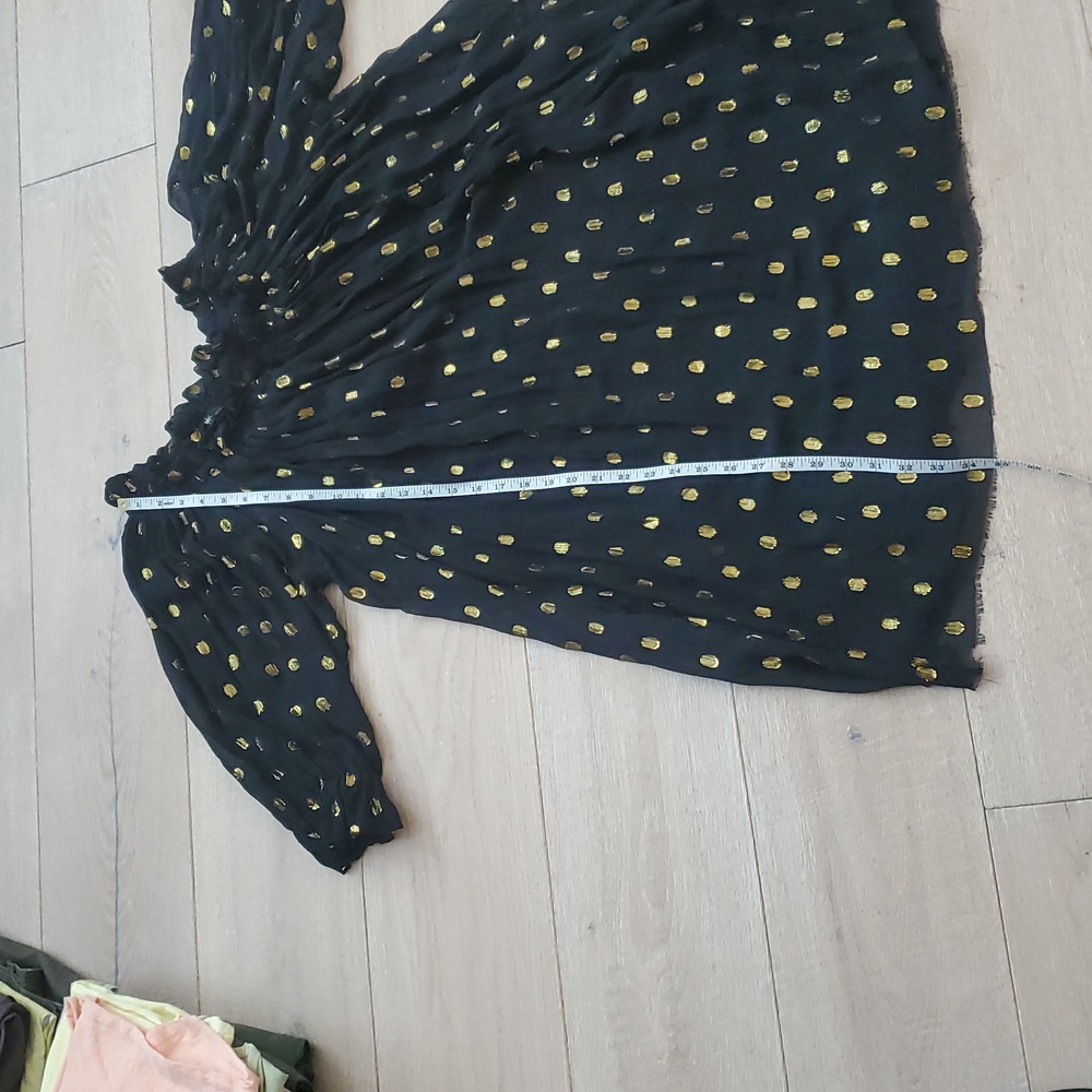 Isabel Marant Off Shoulder Black And Gold Polka Dot Dress - Picture 12 of 16